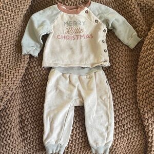 Kids Christmas Matching Set - Cream and Green